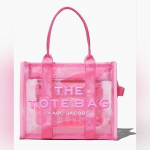 💗 Authentic Marc Jacobs NWT THE TOTE BAG - Mesh Large Candy Pink 💗